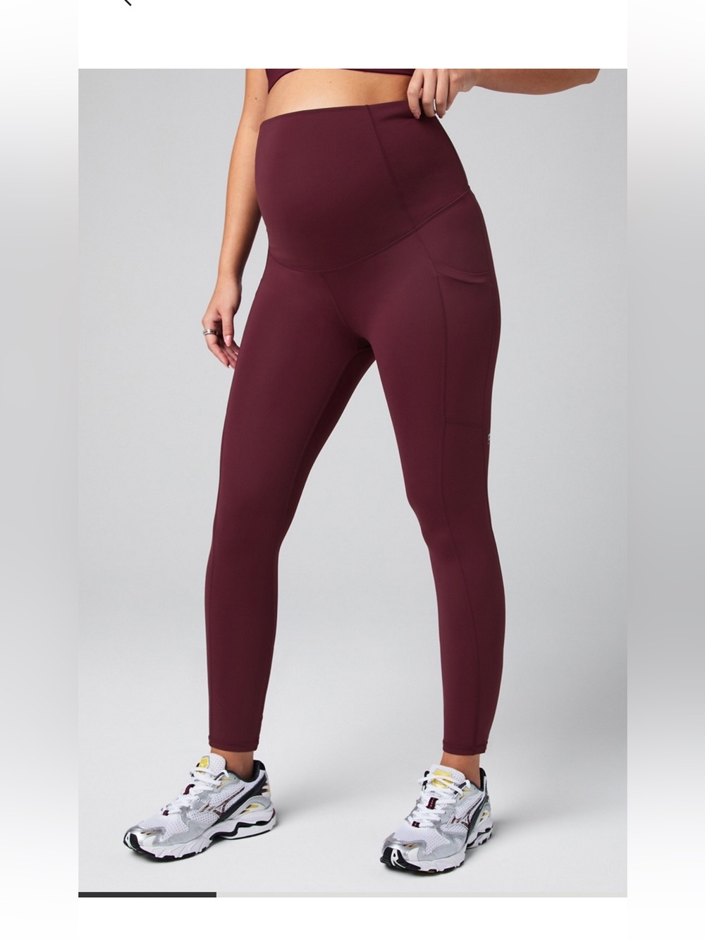 Fabletics Maternity High-Rise Performance Leggings - Burgundy